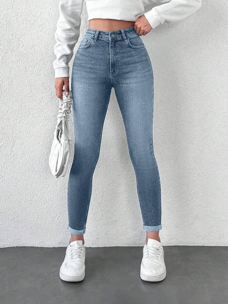 NIEBIESKIE SPODNIE JEANS WYSOKI STAN 