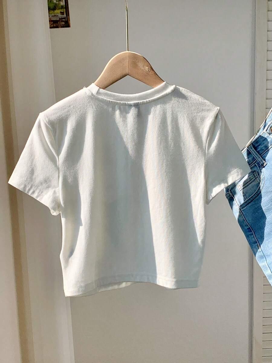 BIAŁY T-SHIRT PRINT