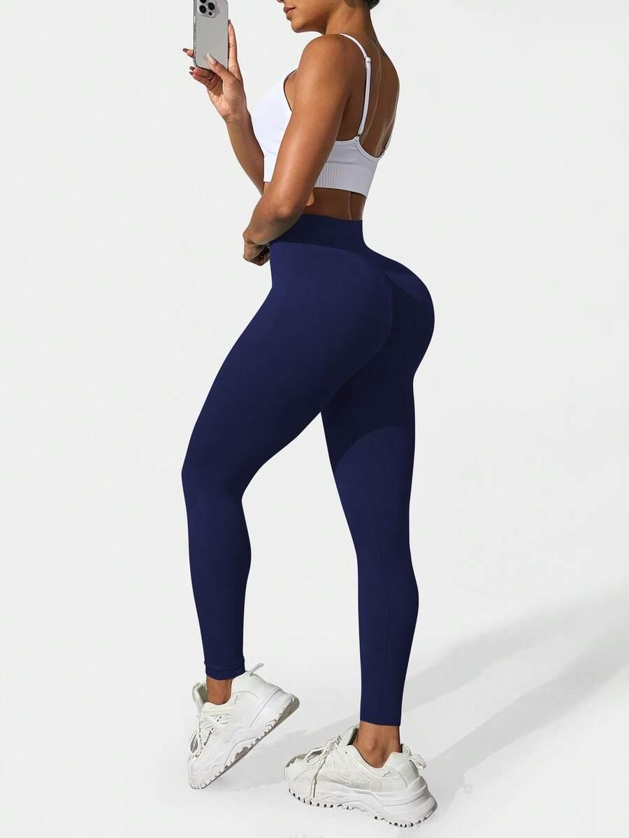GRANATOWE LEGGINSY WYSOKI STAN