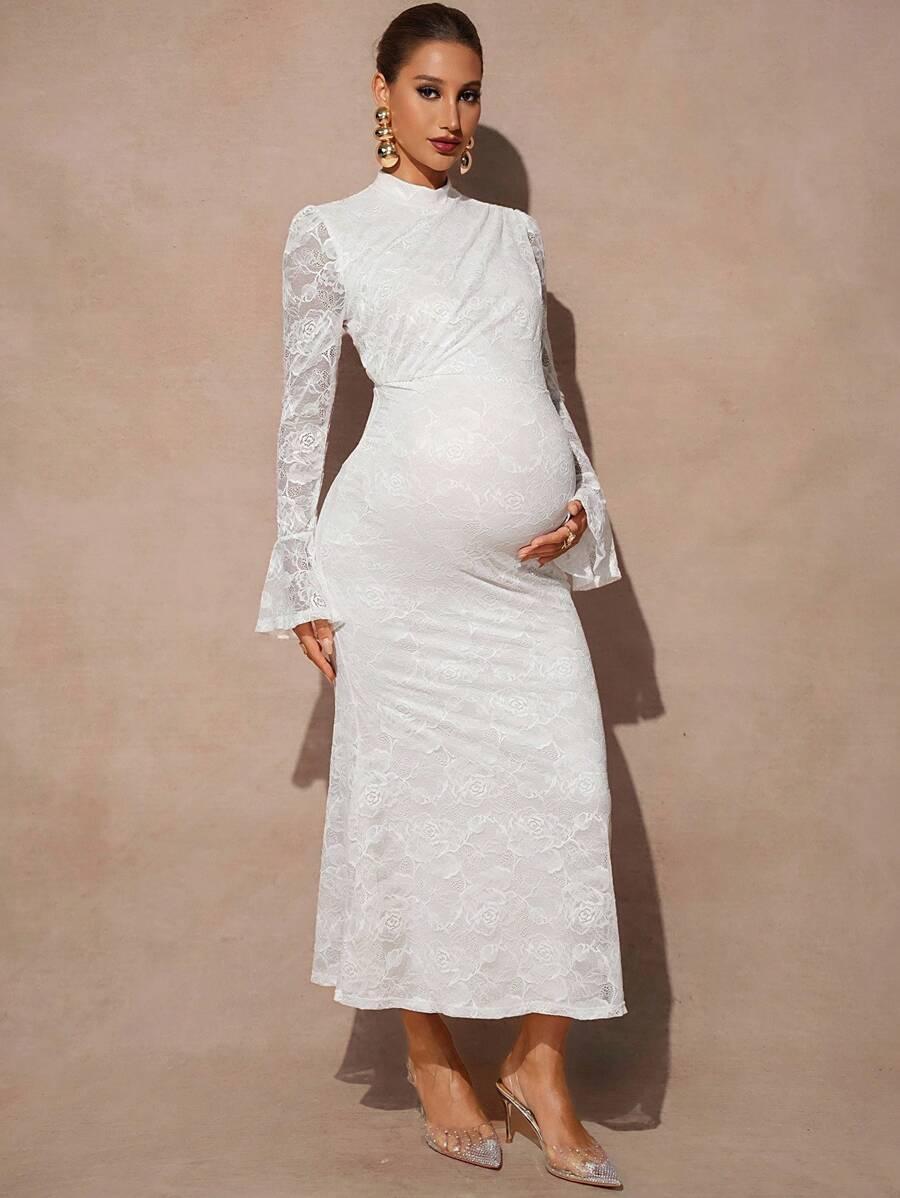 ELEGANCKA KORONKOWA SUKIENKA CIĄŻOWA 