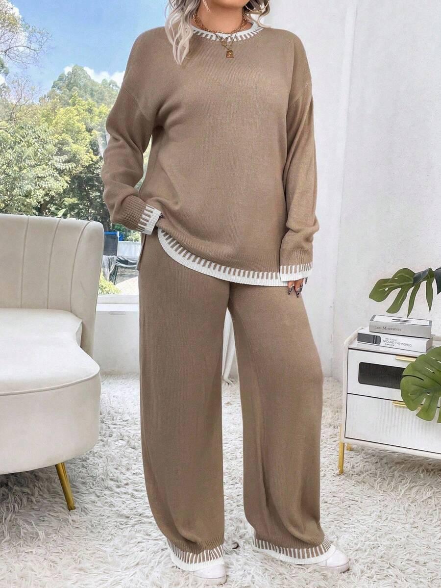 komplet sweter spodnie
