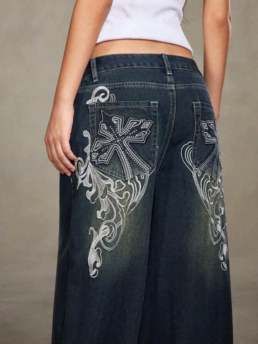spodnie jeans zdobienia