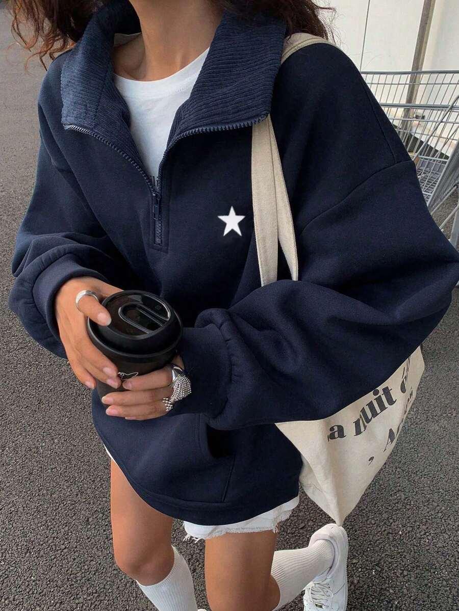 granatowa bluza oversize 