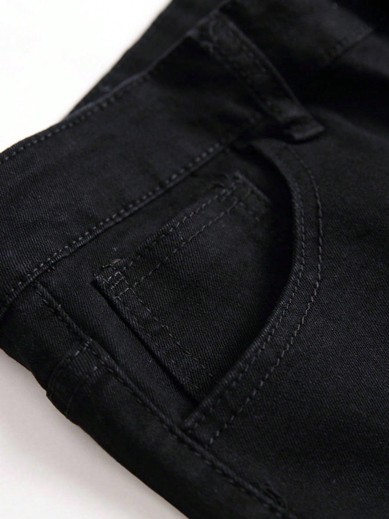 CZARNE SPODNIE JEANS 