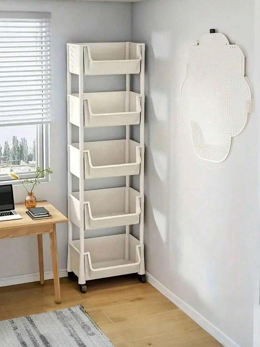 biały organizer na kółkach
