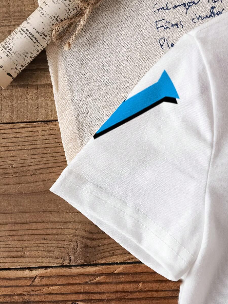 biały t-shirt print