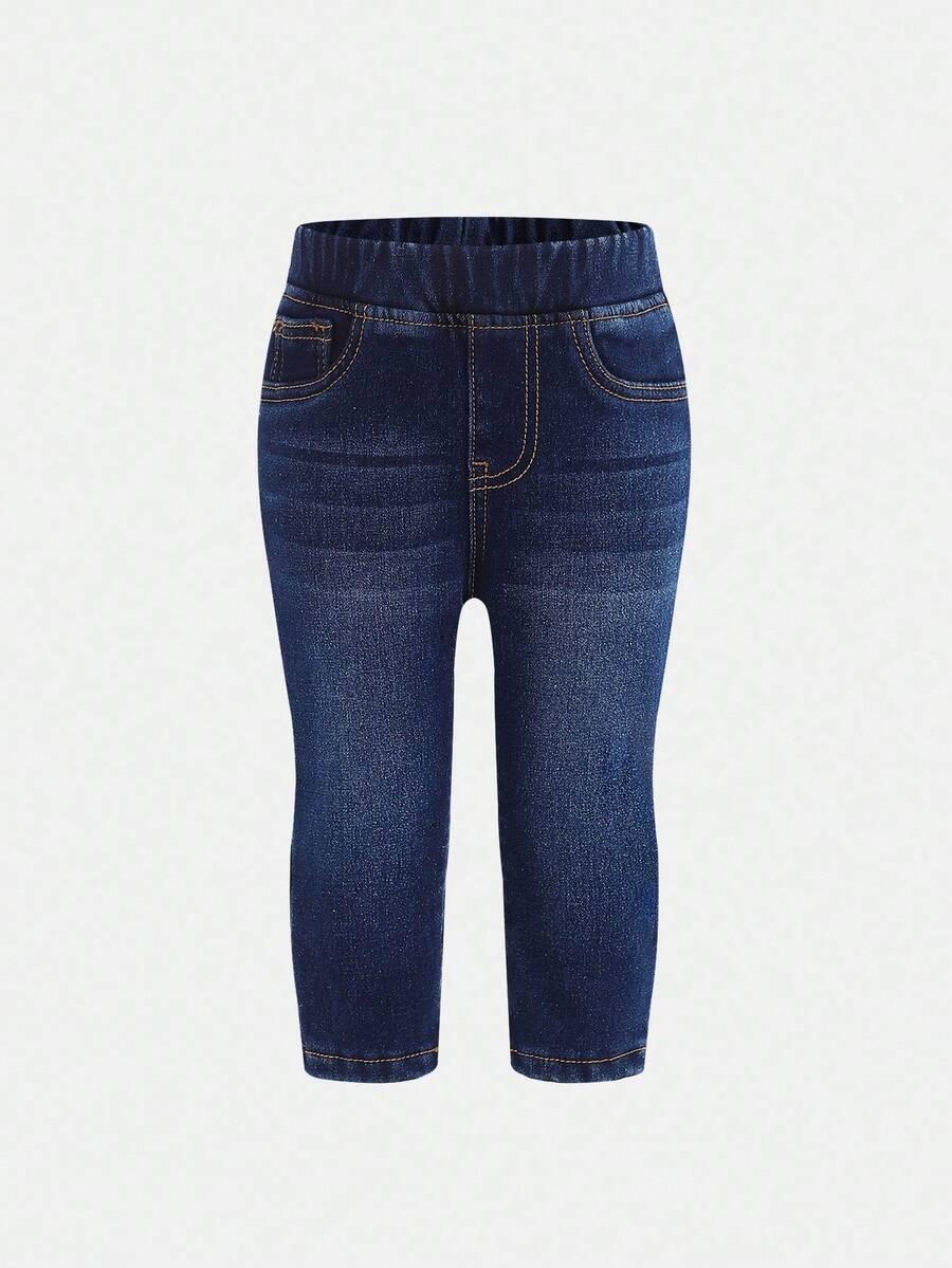 niebieskie spodnie ocieplane jeans