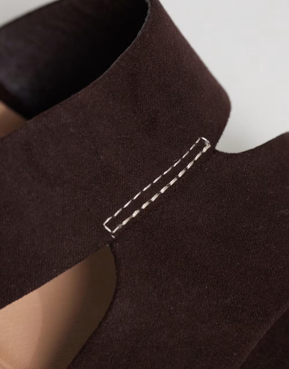 brązowe eleganckie klapki obcas