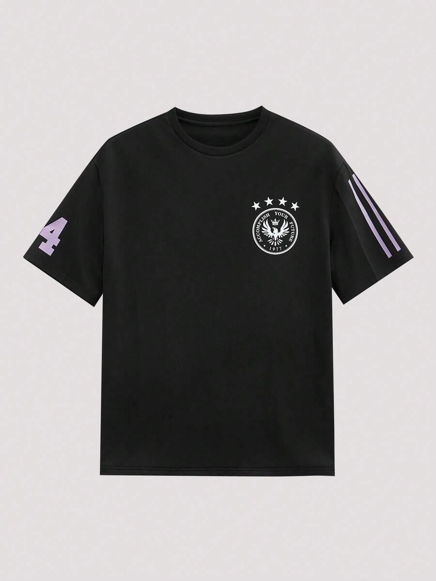 czarny t-shirt  z nadrukiem