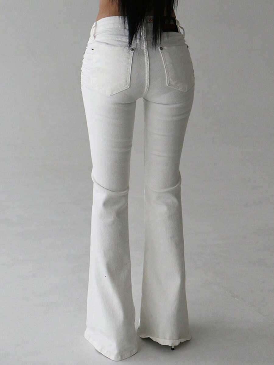 BIAŁE SPODNIE JEANS