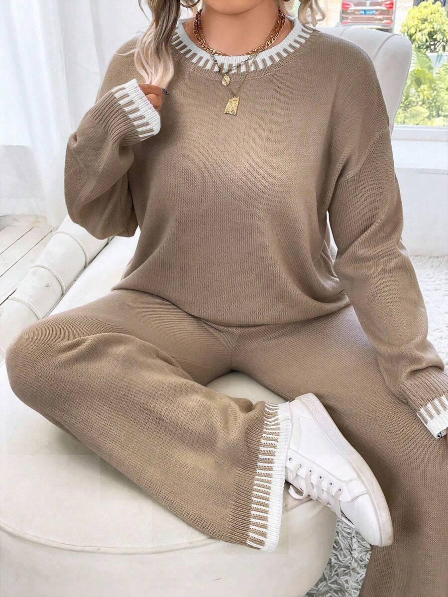 komplet sweter spodnie