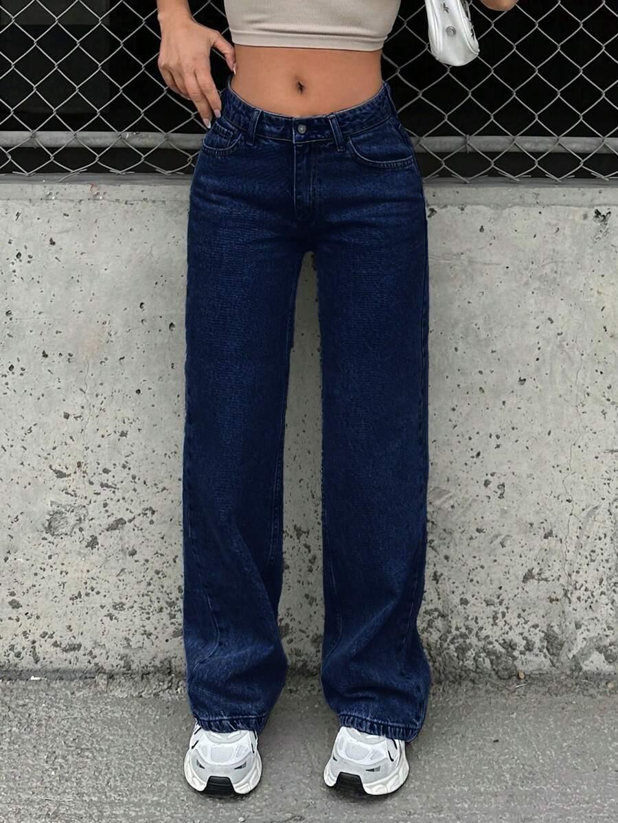 NIEBIESKIE SPODNIE JEANS KIESZENIE