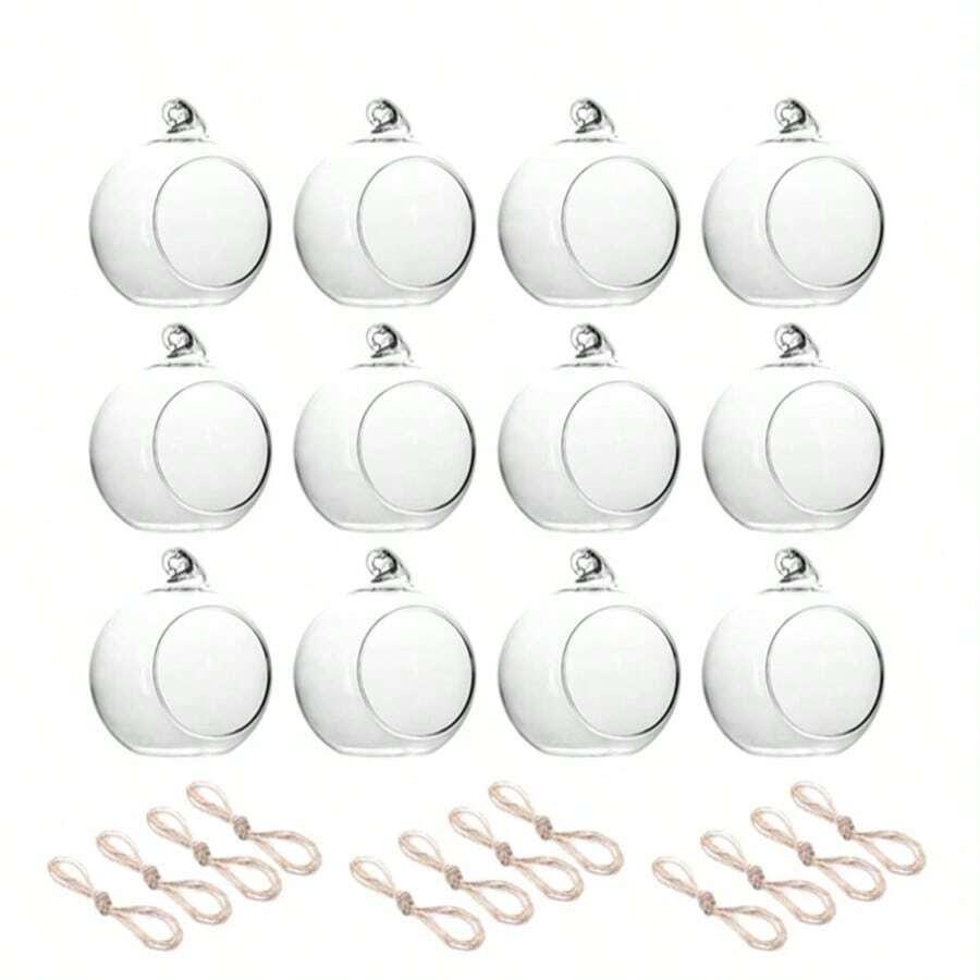 szklane świeczniki bombki 12-pack