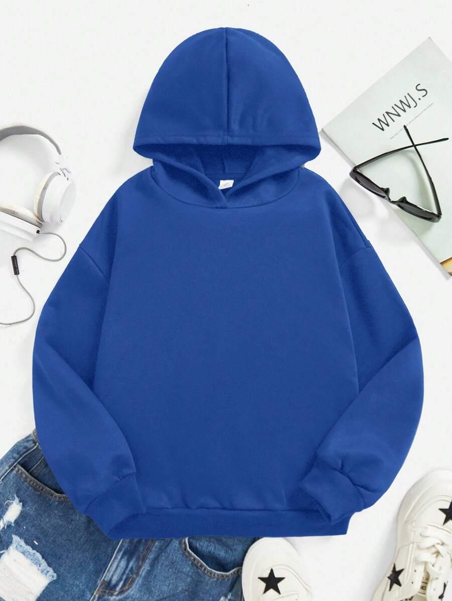 niebieska bluza z kapturem 