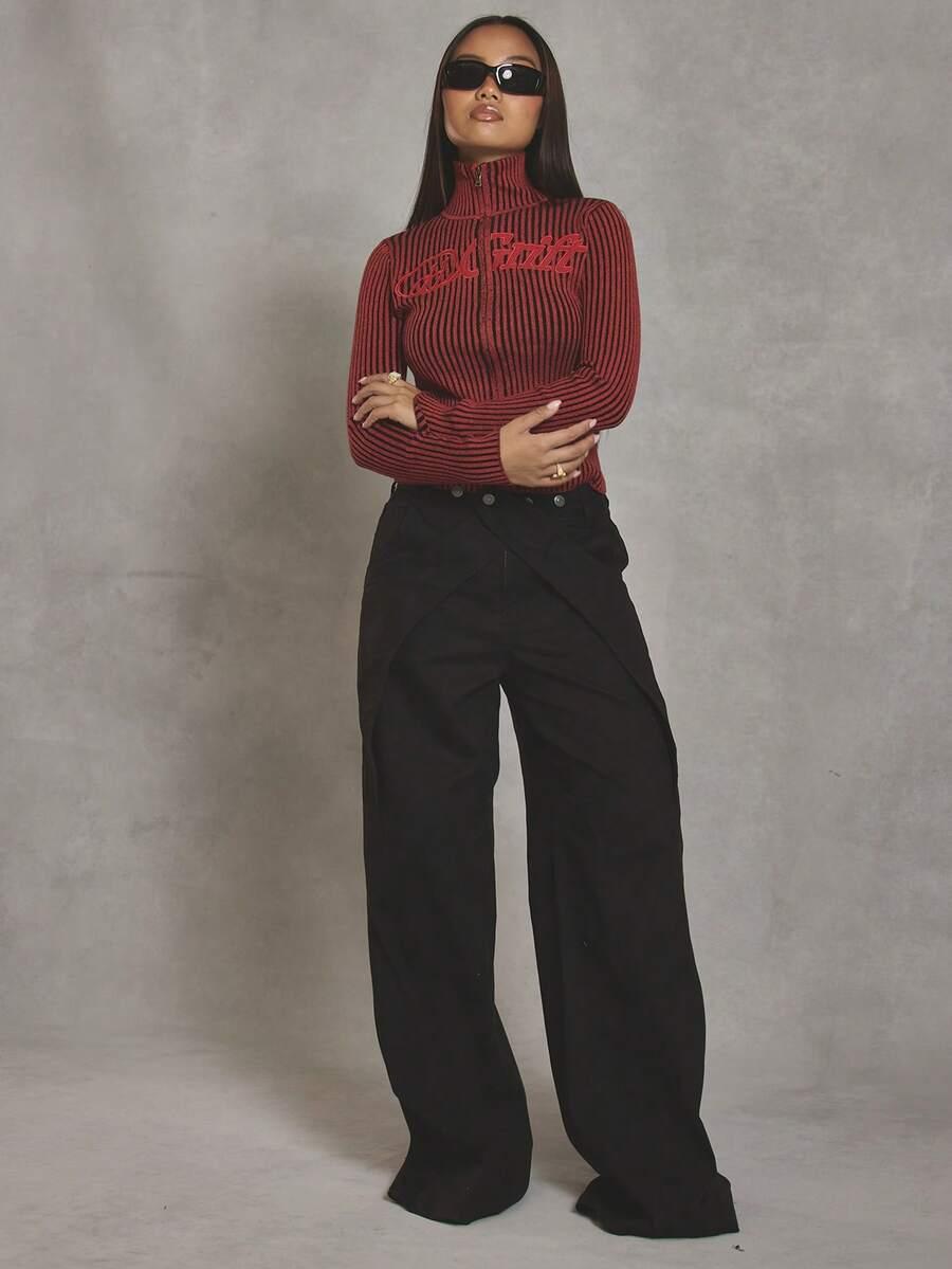 DZIANINOWY SWETER ZIP 