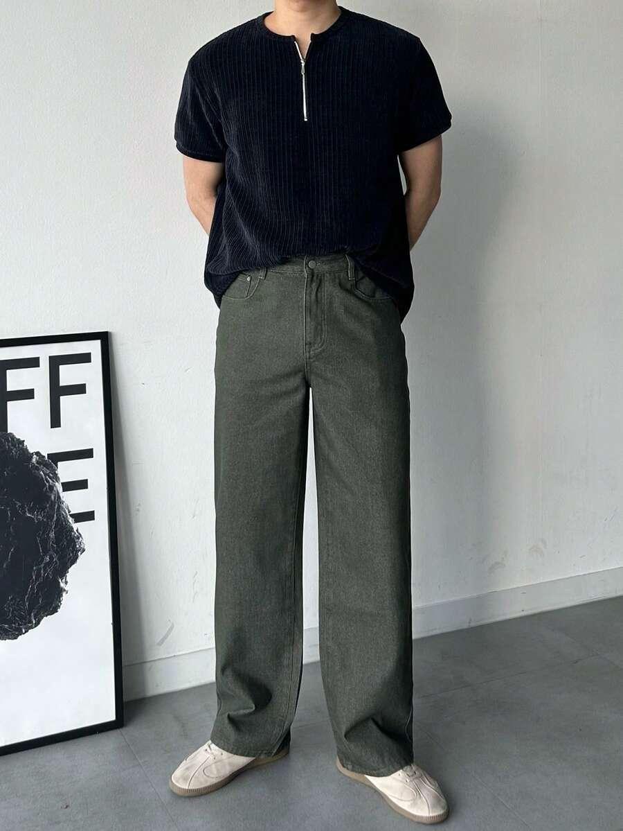 ZIELONE SPODNIE JEANS