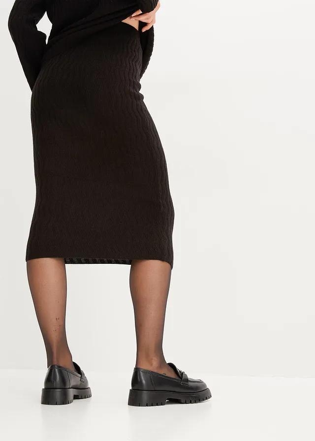 SPÓDNICA MIDI OŁÓWKOWA PLUS SIZE 