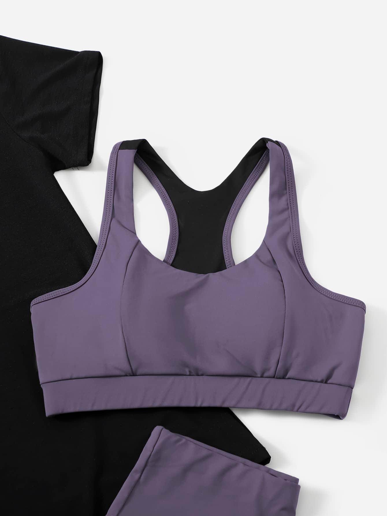komplet bluzka biustonosz legginsy