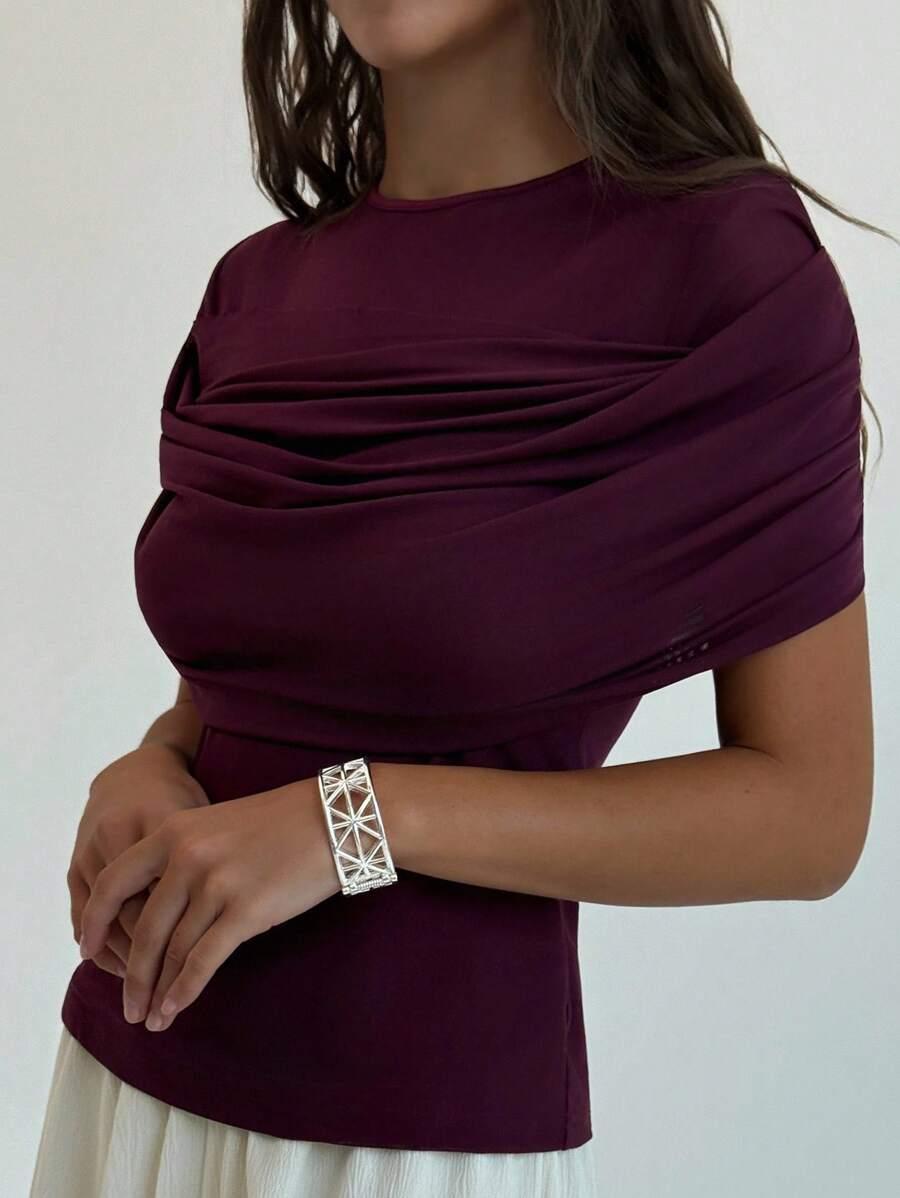 fioletowy top casual