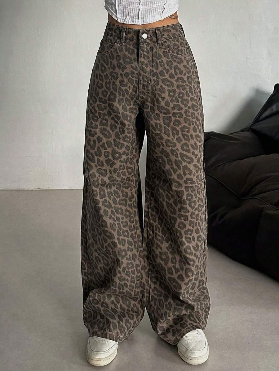 SPODNIE JEANS ANIMAL PRINT