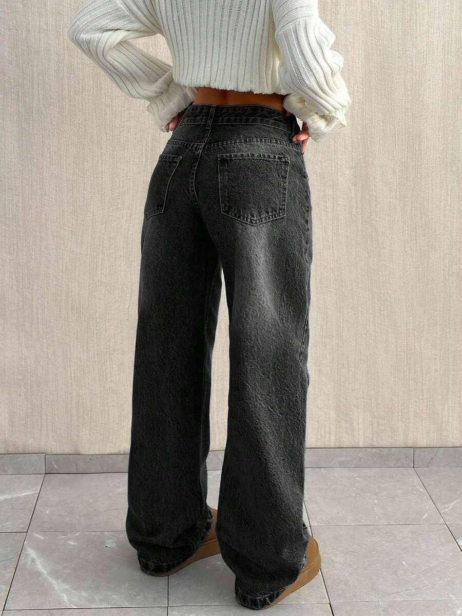CZARNE SPODNIE JEANS