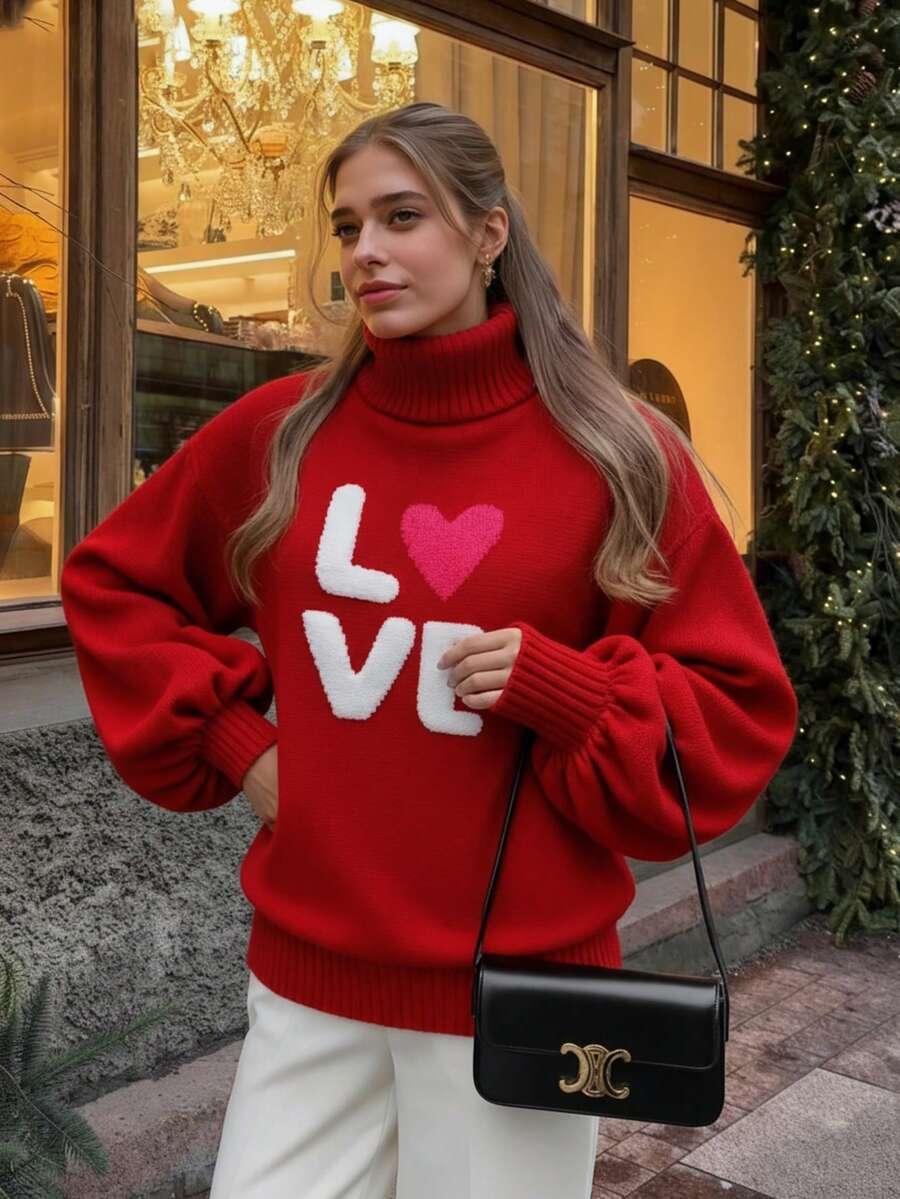 CZERWONY SWETER WZÓR 