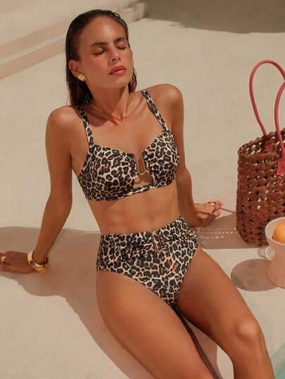 dwuczęściowy strój kąpielowy animal print 