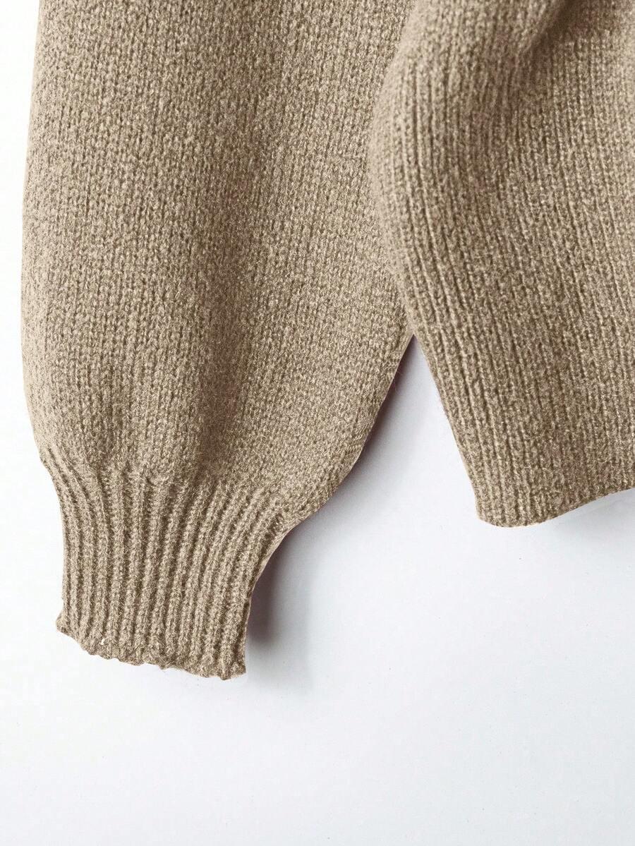 BEŻOWY SWETER DŁUGI RĘKAW