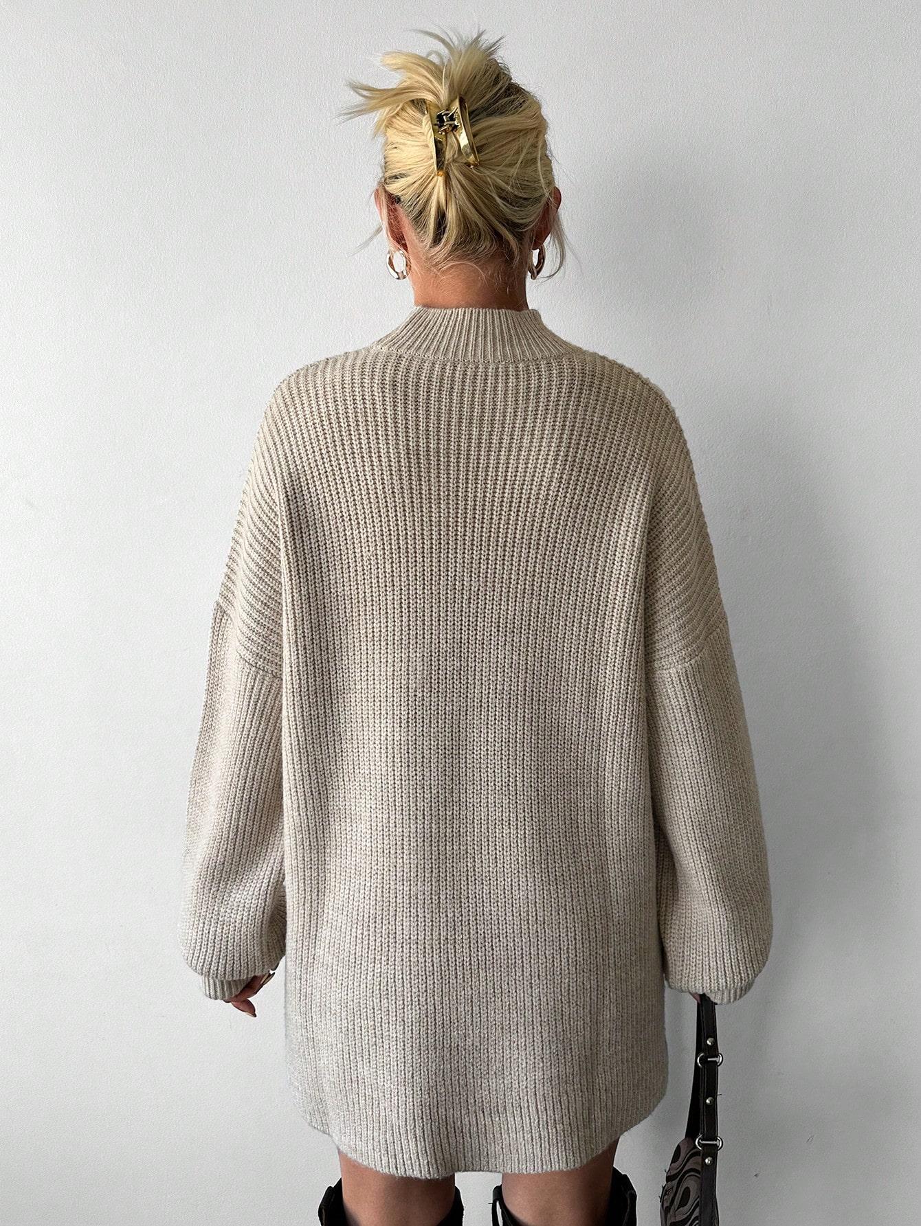 BEŻOWY SWETER DŁUGI RĘKAW