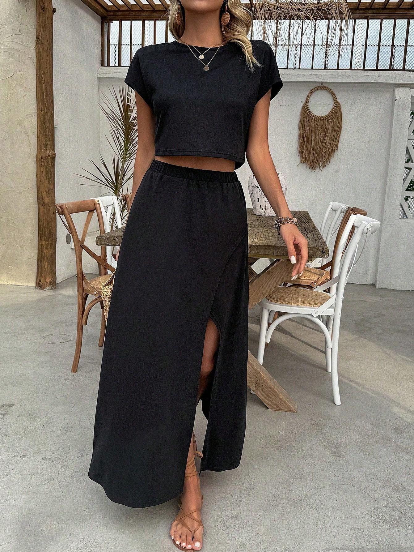 CZARNA SPÓDNICA MAXI