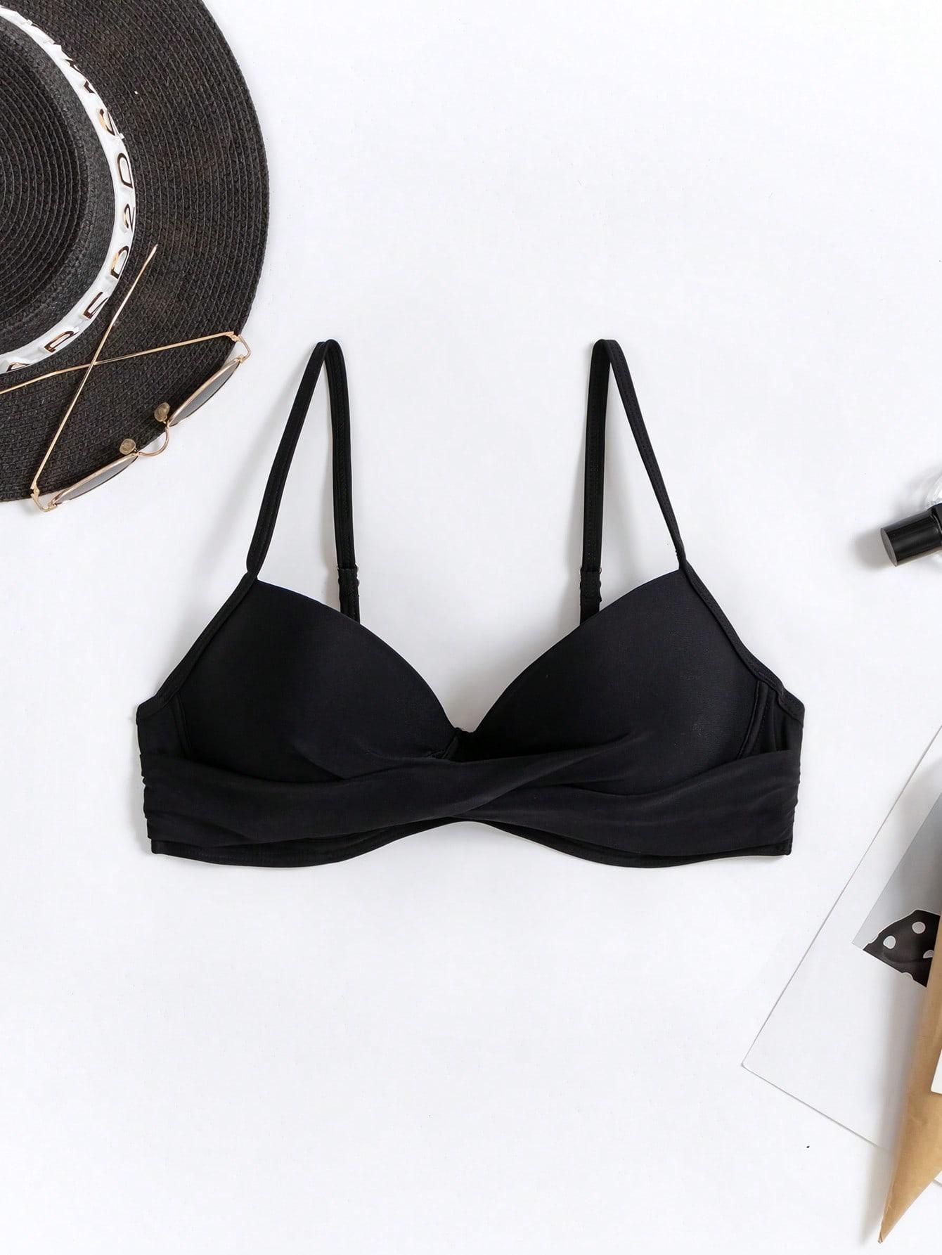 CZARNA GÓRA OD BIKINI Z FISZBINAMI