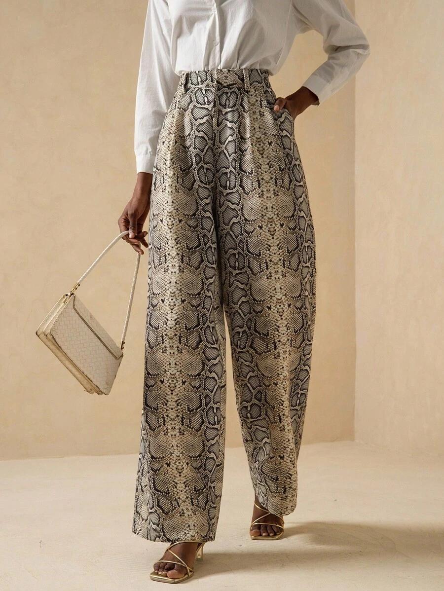 SPODNIE PROSTA NOGAWKA ANIMAL PRINT