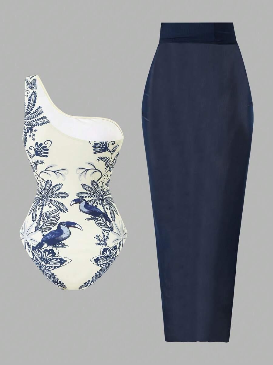 DWUCZĘŚCIOWY STRÓJ KĄPIELOWY KOSTIUM SPÓDNICA 