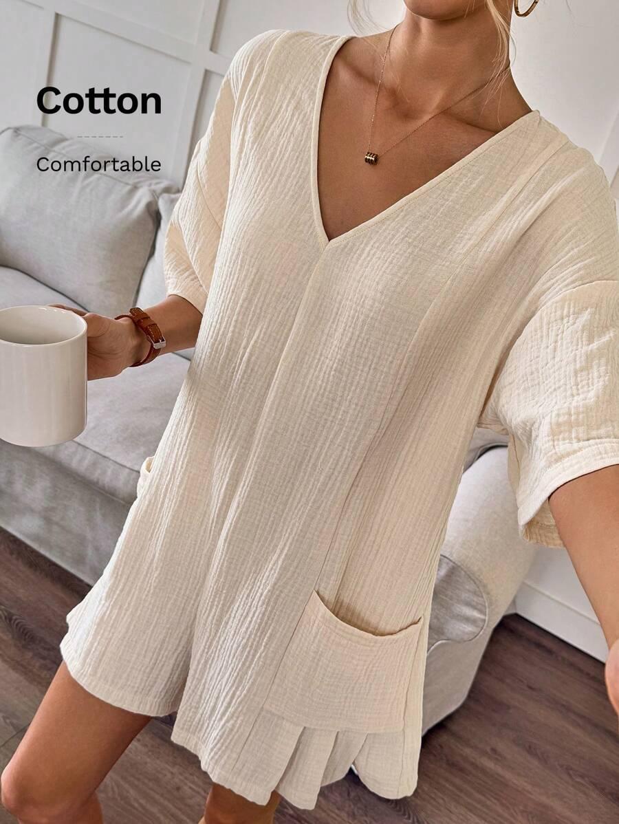 MUŚLINOWY KOMBINEZON OVERSIZE