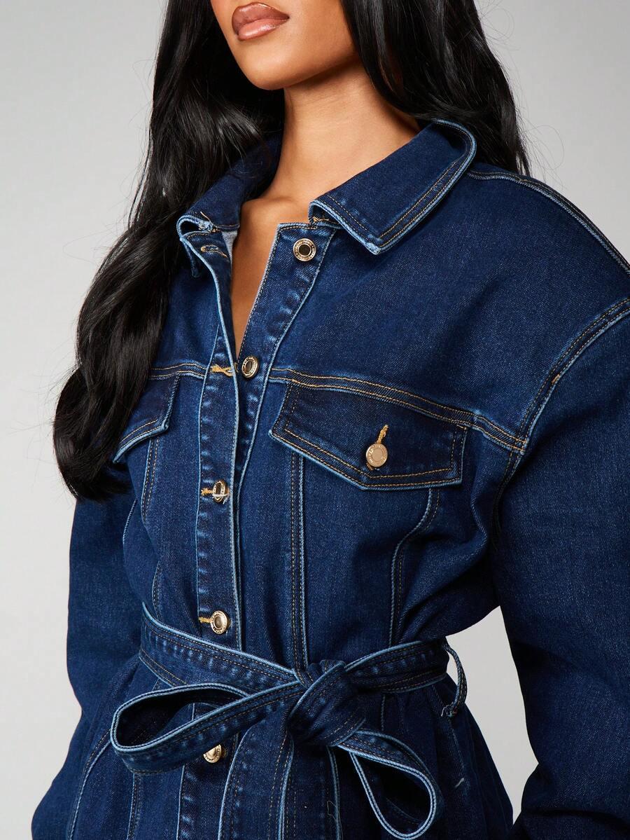 niebieska sukienka jeans