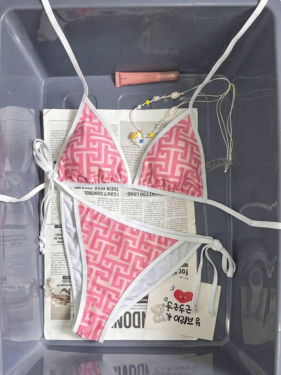 dwuczęściowy strój kąpielowy print