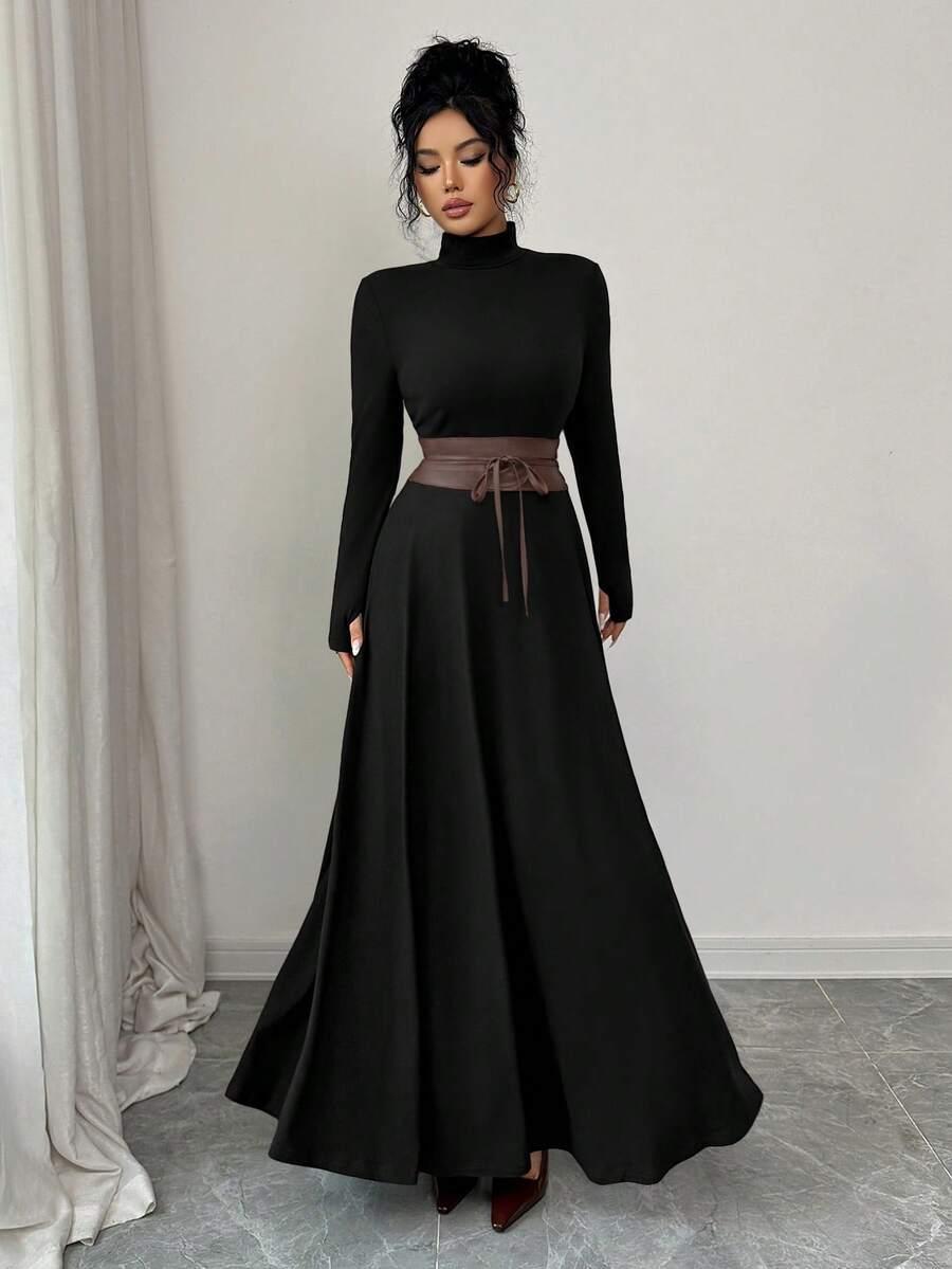czarna maxi sukienka