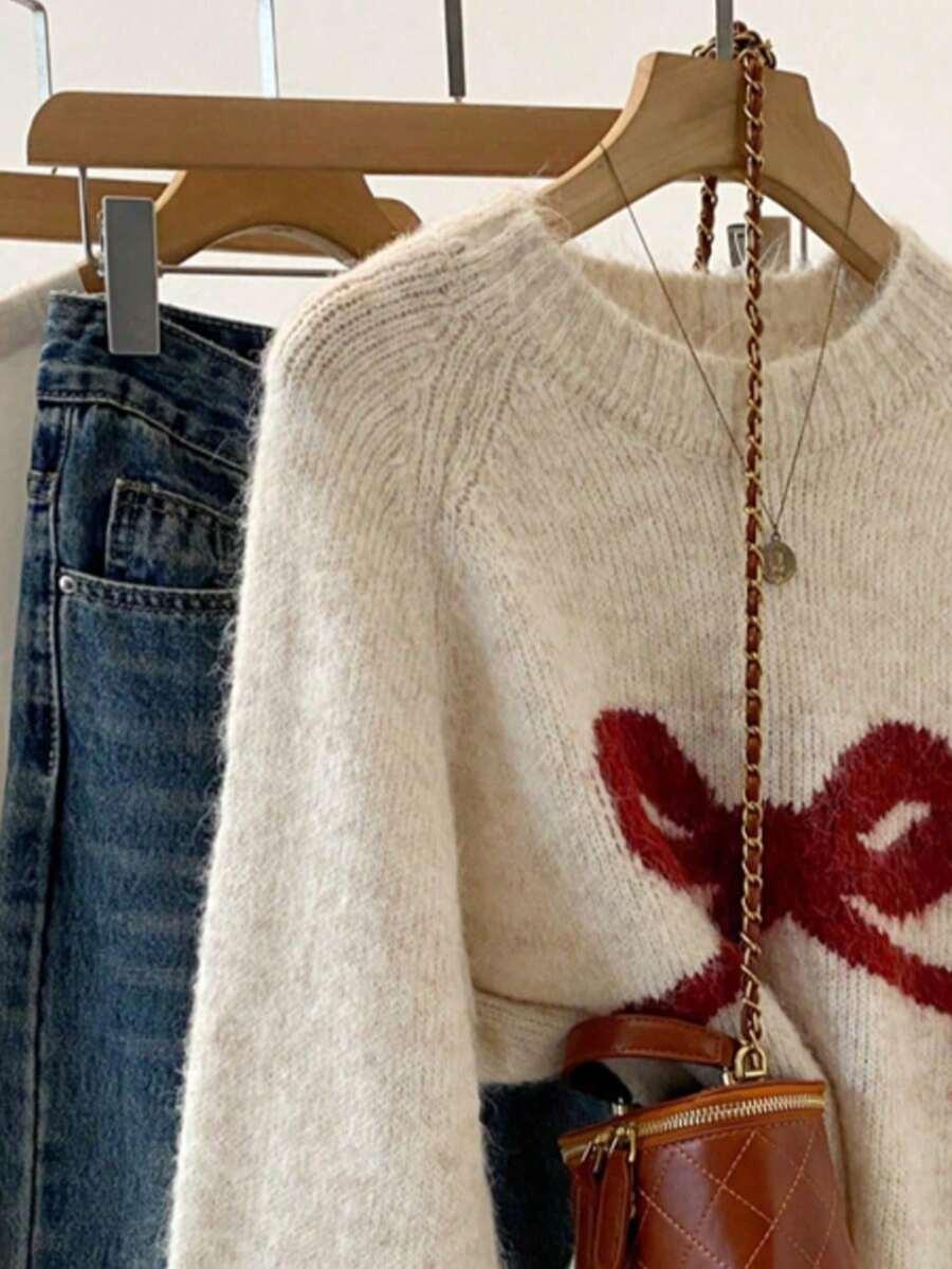 BEŻOWY SWETER DŁUGI RĘKAW