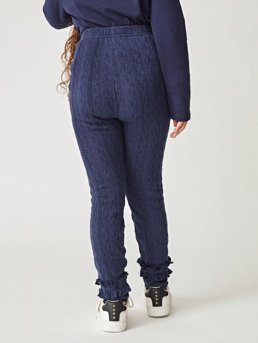 GRANATOWE LEGGINSY TEKSTURA 