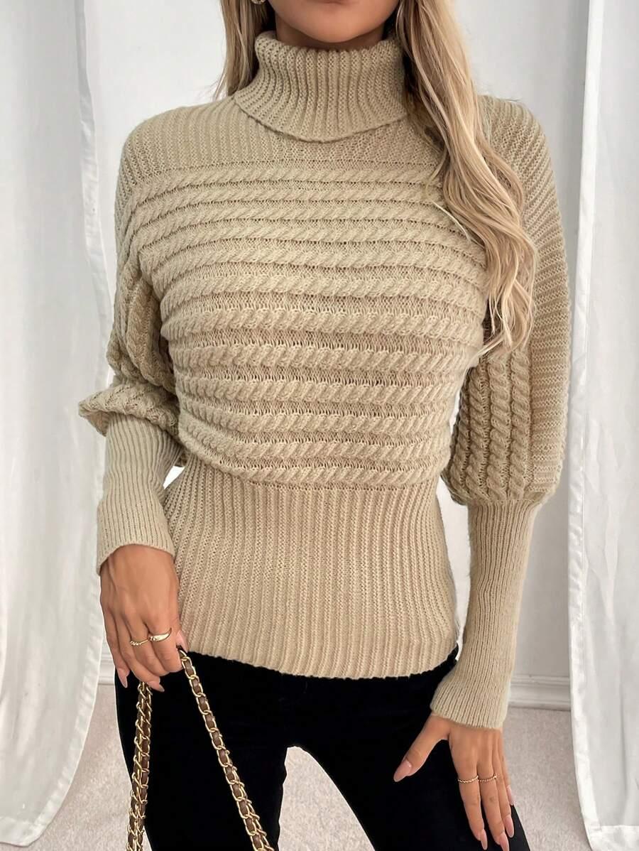 beżowy SWETER GOLF tekstura 