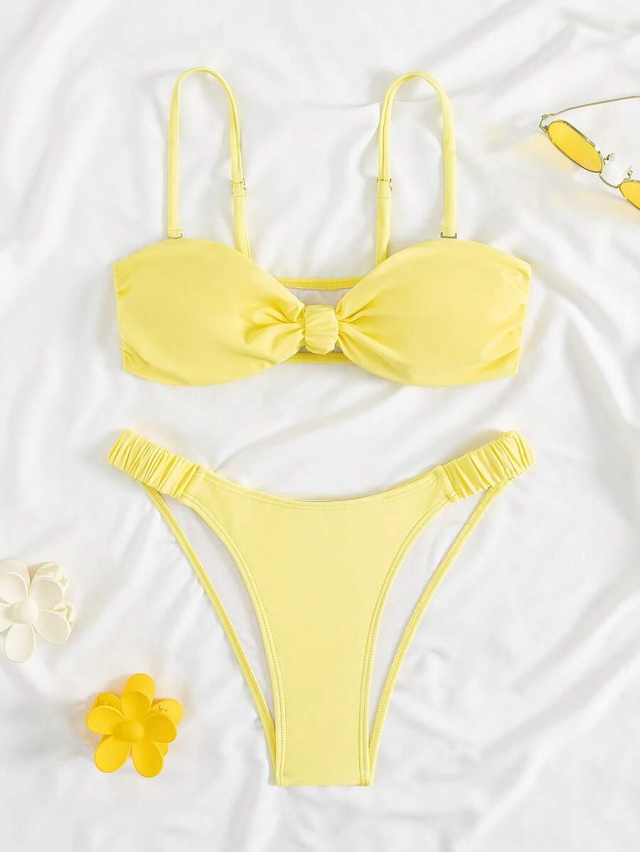 żółty dół od bikini