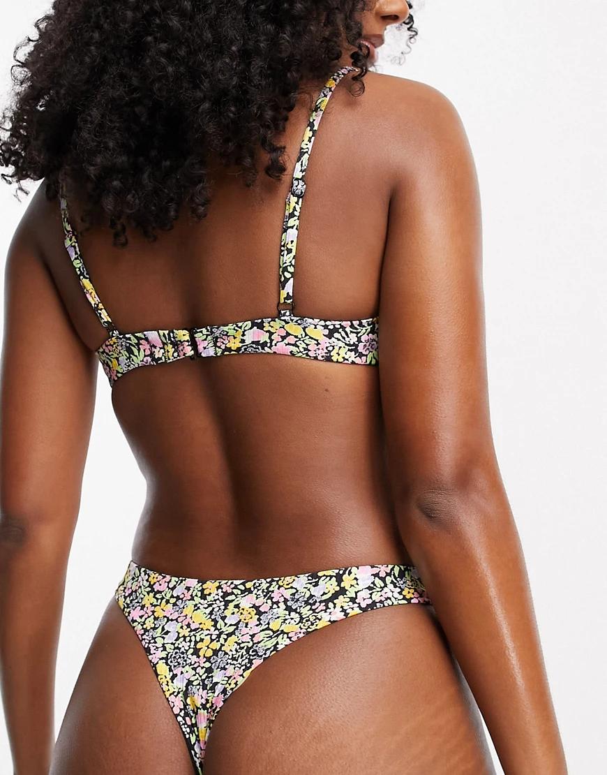 dół od bikini kwiaty print