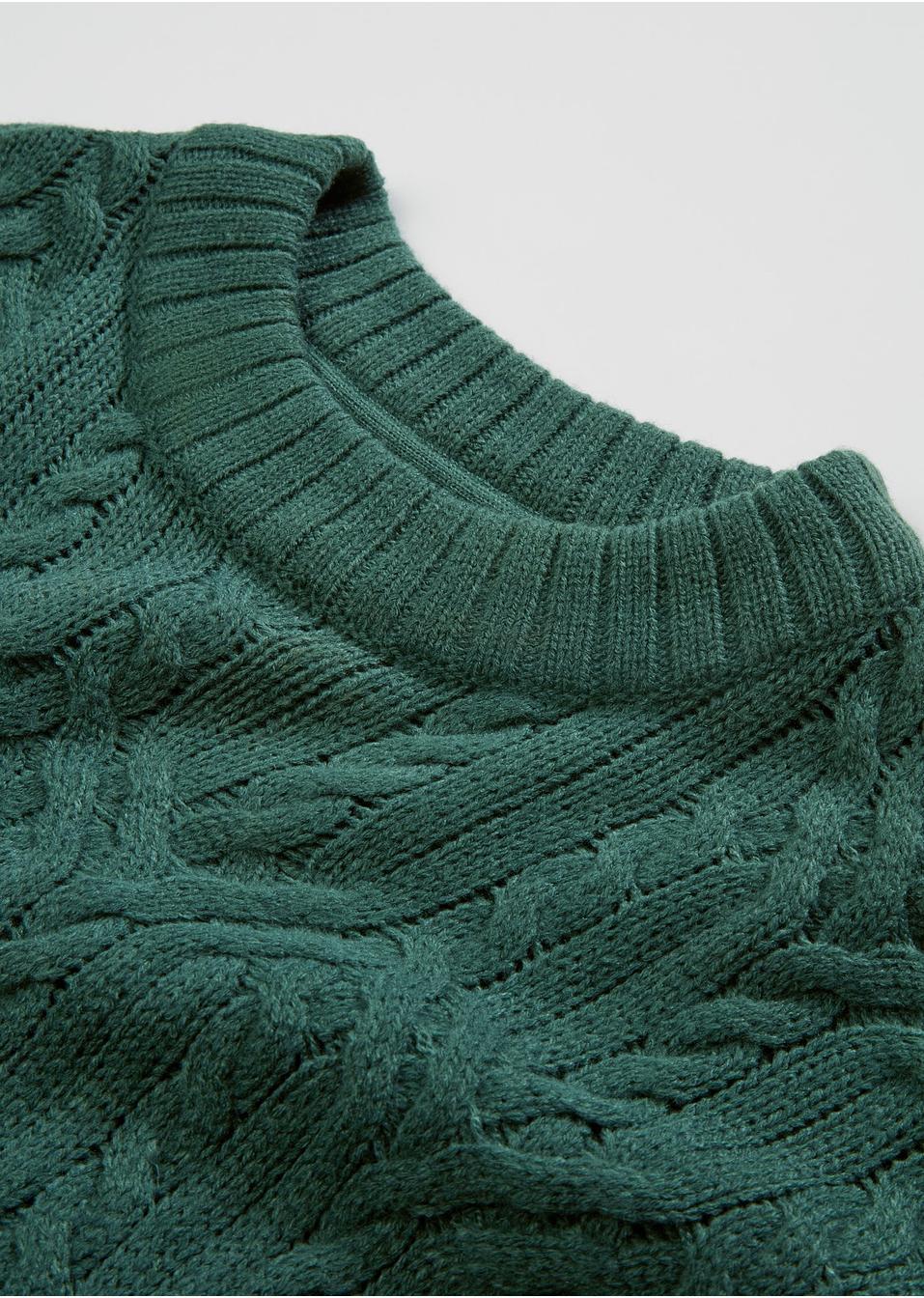 SWETER DAMSKI OKRĄGŁY DEKOLT ZIELONY 