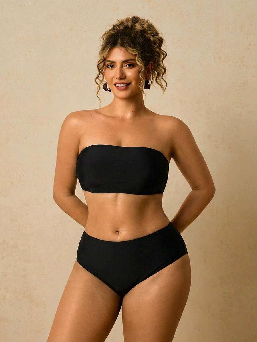 CZARNY DWUCZĘŚCIOWY STRÓJ KĄPIELOWY