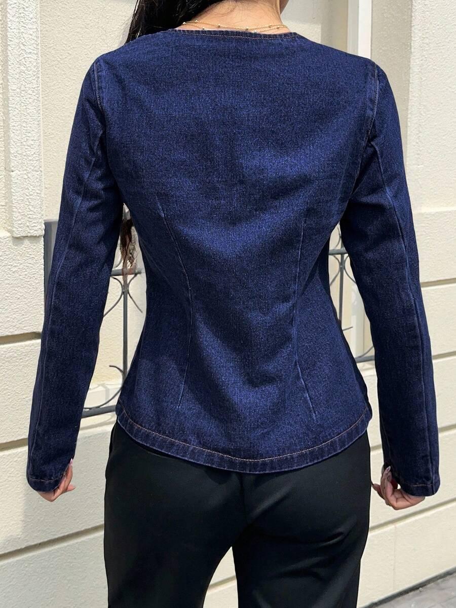 niebieska kurtka jeans 