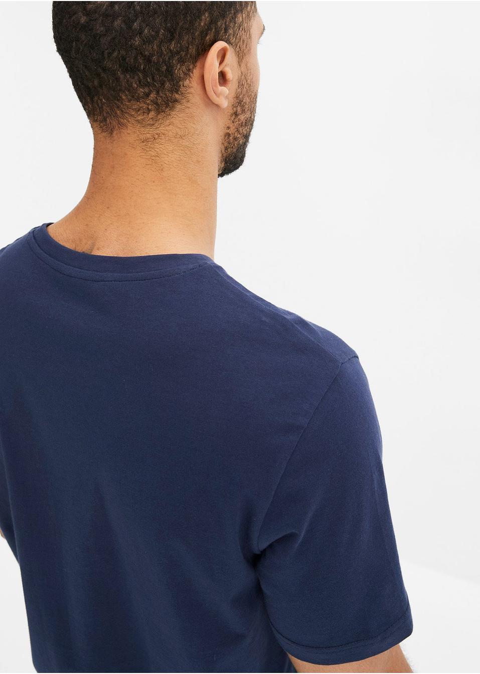 T-SHIRT MĘSKI BAWEŁNIANY OKRĄGŁY DEKOLT 