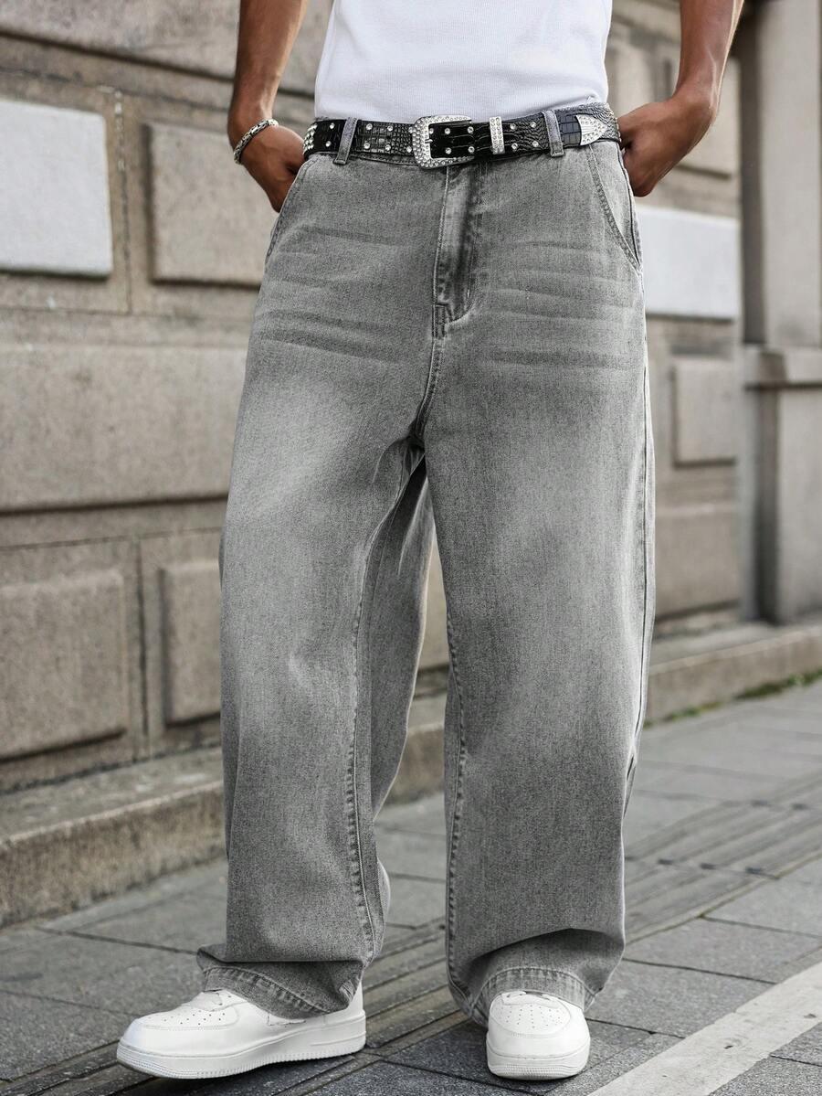 SZARE SPODNIE JEANS