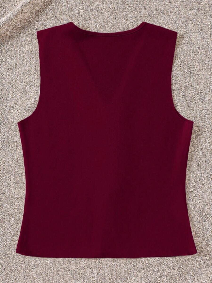 BORDOWA KAMIZELKA V NECK