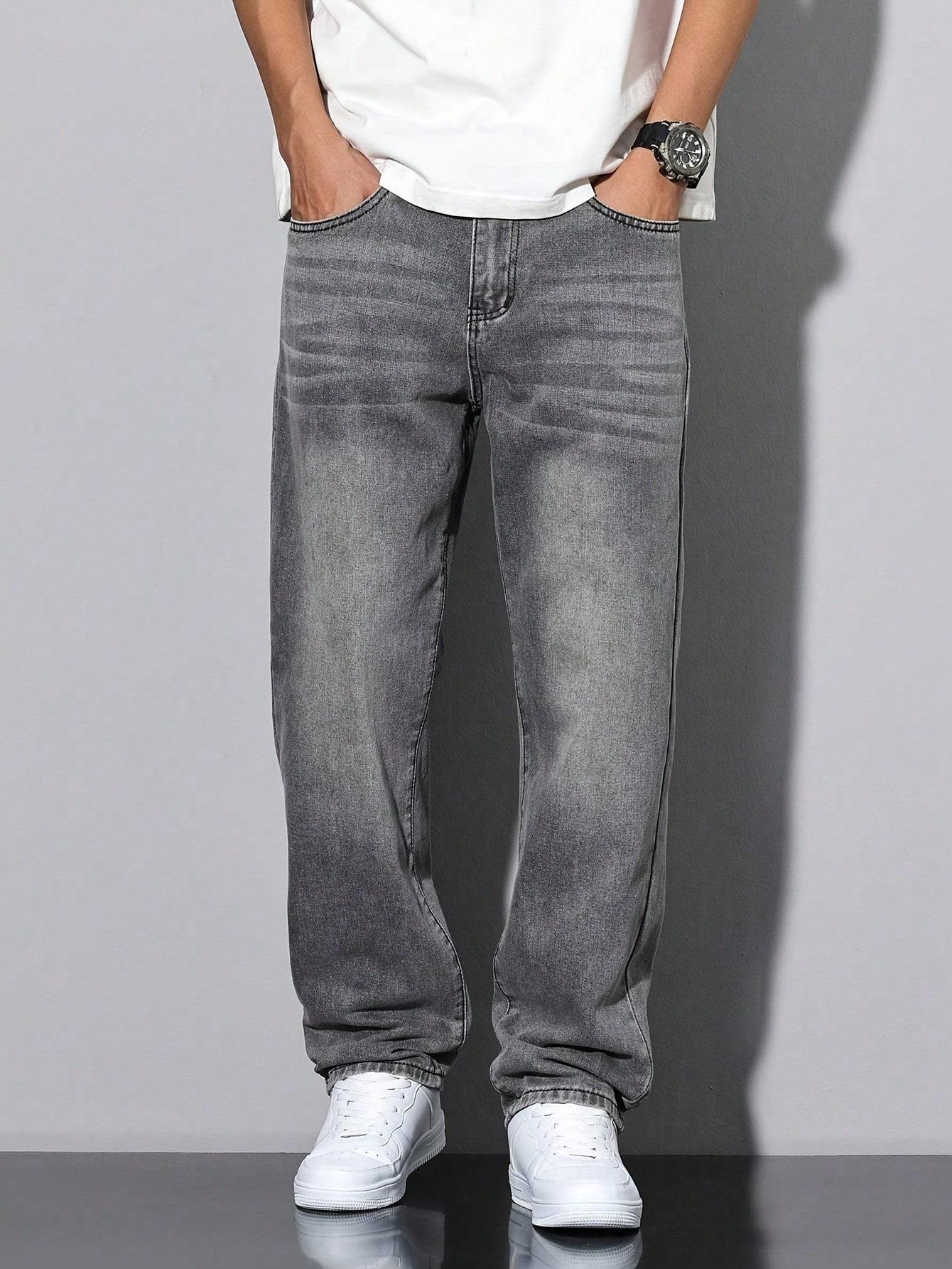 szare jeansy casual