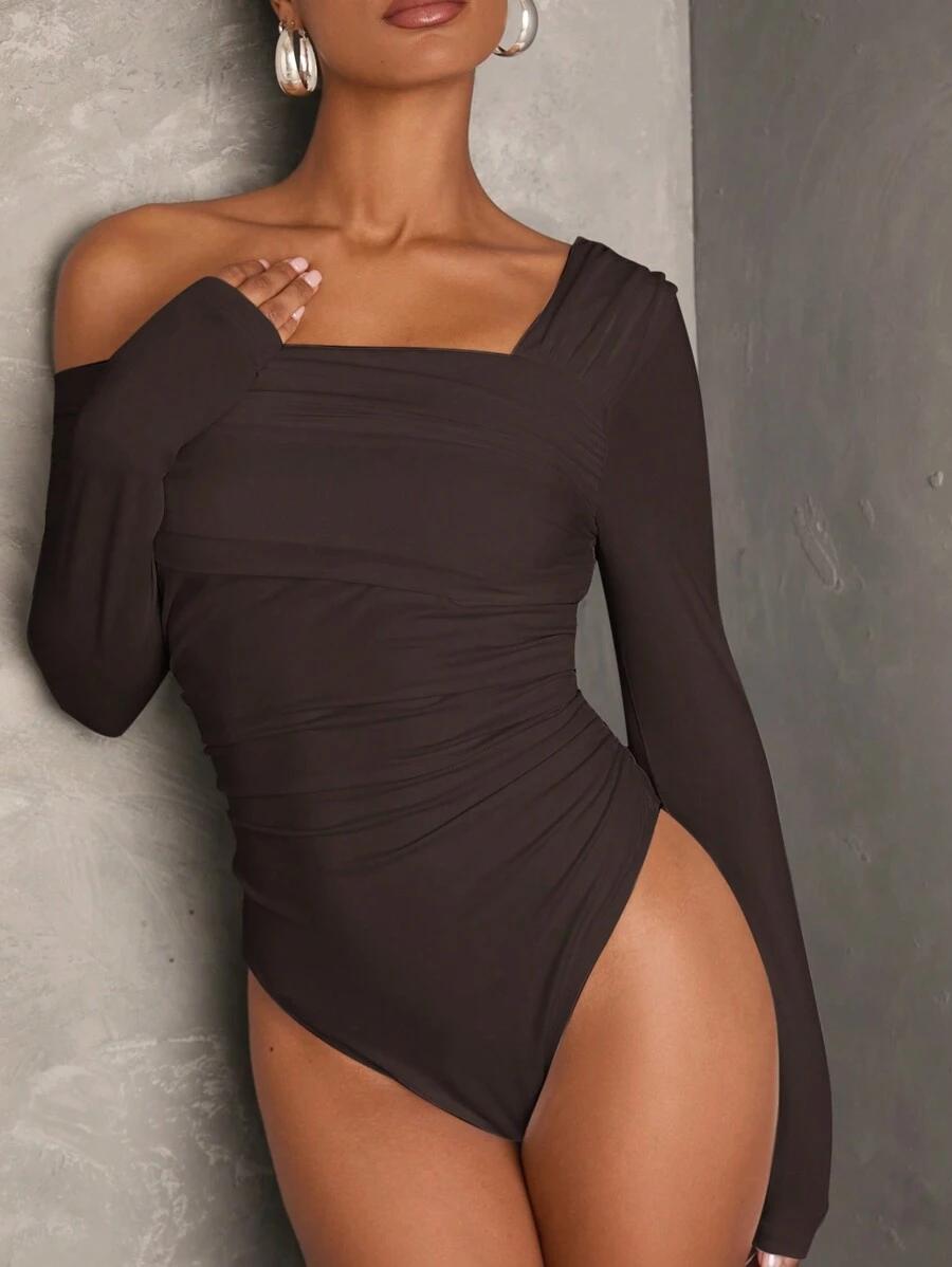 brązowe asymetryczne body